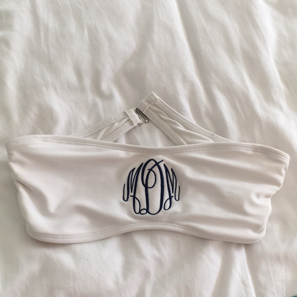 Monogrammed Bandeau Bikini Top (M)